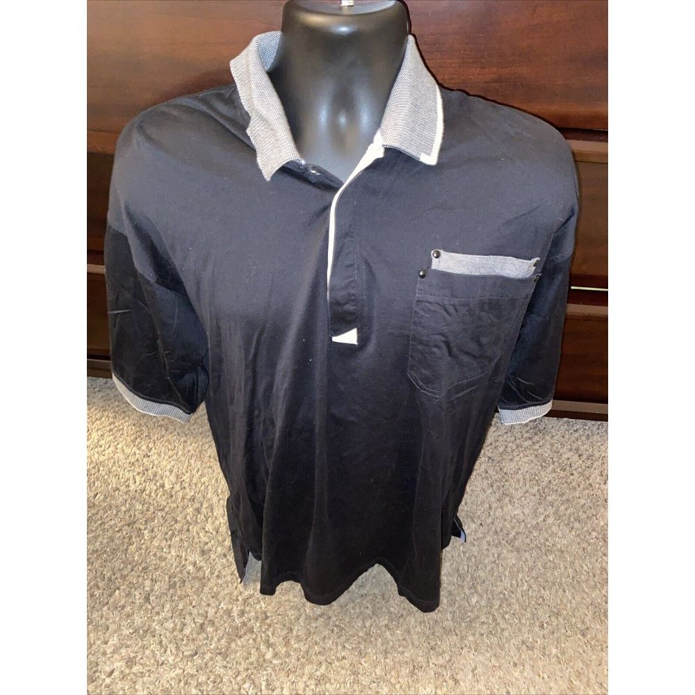 Jamie Sadock Polo Shirt Men's Black Golf Performance Logo On Sleeve Size Large